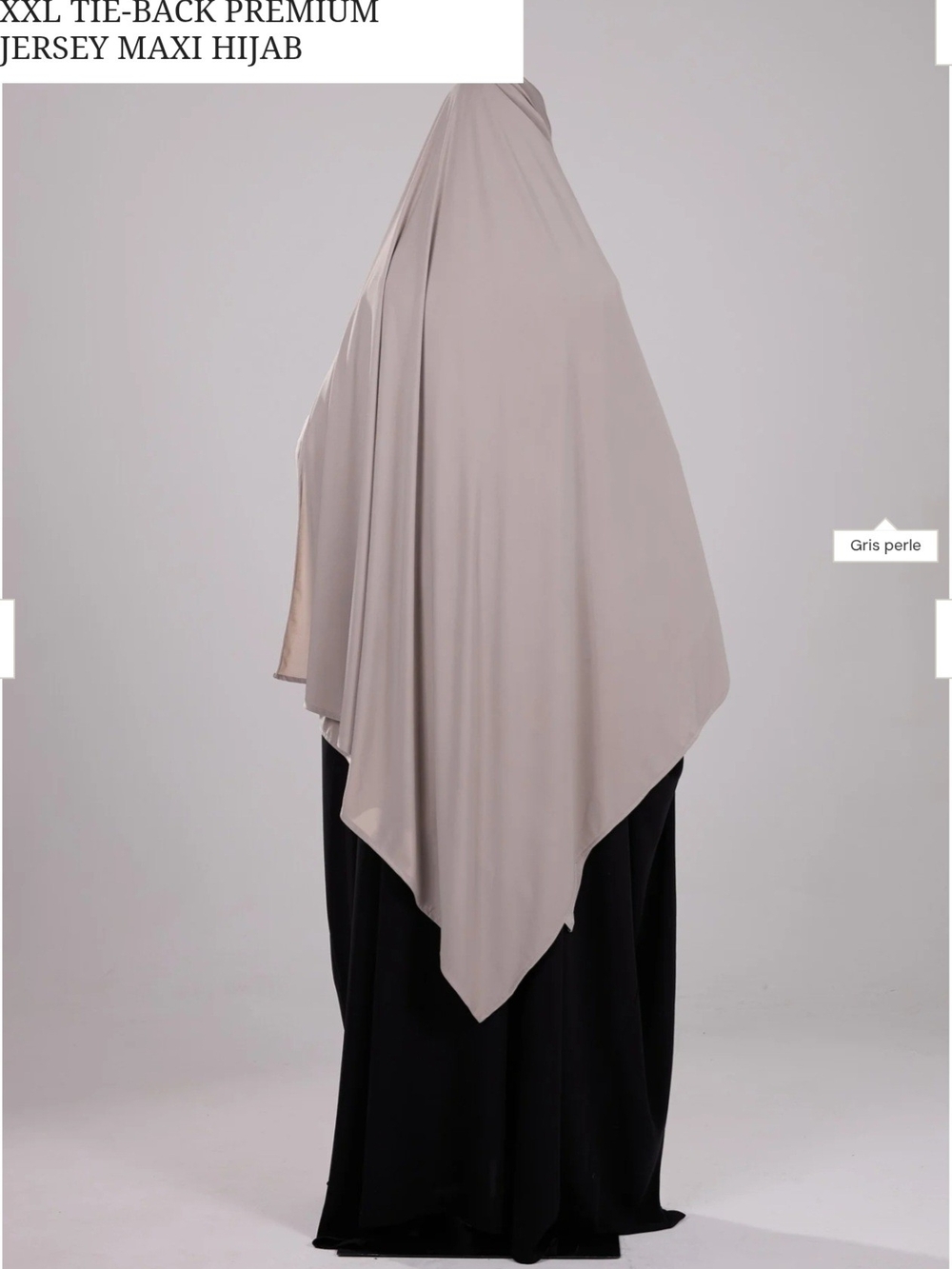 Ada Jersey Maxi Hijab in Pearl Gray and Black